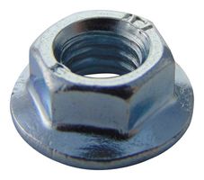 TR FASTENINGS M5- SFST-Z100- Flange Nut, Hex, Serrated, Steel, M5, Bright Zinc