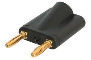 REAN NYS508-B Banana Test Connector, Plug, Cable Mount, 20 A, Gold Plated Contacts, Black