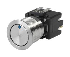 SCHURTER 1241.6823.1114000 Vandal Resistant Switch, SPST, Natural, MSM LA Series, Off-On, Blue, Quick Connect