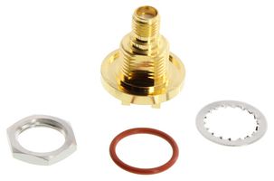 AMPHENOL RF 901-10387 RF / Coaxial Connector, SMA Coaxial, Straight Bulkhead Jack, Surface Mount Horizontal, 50 ohm