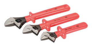 WIHA 76290 Wrench Set, Insulated, Adjustable, 8"/10"/12", 3 Pieces