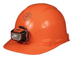 KLEIN TOOLS 60900 NON-VENTED HARD HAT W/LIGHT, PC/ABS, ORG