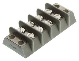 MARATHON SPECIAL PRODUCTS 38TB04F Panel Mount Barrier Terminal Block, 2 Row, 4 Positions, 14 AWG, 11.1 mm, 20 A