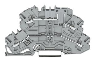 WAGO 2002-2661 DIN Rail Mount Terminal Block, 4 Positions, 22 AWG, 12 AWG, 2.5 mm², Push In, 16 A