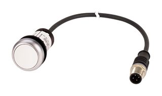 EATON CUTLER HAMMER C22-D-W-K10-P5 Industrial Pushbutton Switch, RMQ Compact C22 Series, 22.5 mm, SPST-NO, Momentary, Round Flush