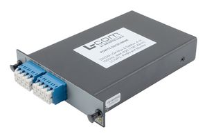 L-COM PDW1C-04120-NN46 Multiplexer/Demultiplexer, 4 Channel, 1527.22-1564.68 nm, 300 mW, 2.5 dB, 156 mm x 101 mm x 28.3 mm