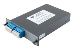 L-COM PDW1C-04152-NN46 Multiplexer/Demultiplexer, 4 Channel, 1527.22-1564.68 nm, 300 mW, 2.5 dB, 156 mm x 101 mm x 28.3 mm
