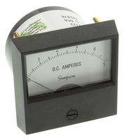 SIMPSON 17404 Analog Panel Meter, Black Knife-Edge Pointer, DC Current, 0A to 5A