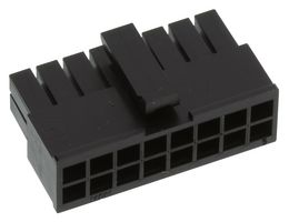MOLEX 43025-1608 Connector Housing, Black, Micro-Fit 3.0 43025 Series, Receptacle, 16 Positions, 3 mm