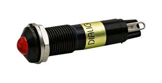 DIALIGHT 609-1122-340F LED Panel Mount Indicator, Red, 24 VDC, 9.5 mm, 15 mA, 85 mcd, IP66, NEMA 4X
