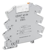 WAGO 857-359 Power Relay, SPDT, 230 VAC, 6 A, 857 Series, DIN Rail, Non Latching