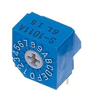 NIDEC COMPONENTS S-1011A Rotary Coded Switch, S-1000A Series, Through Hole, 16 Position, 5 VDC, Hexadecimal, 100 mA