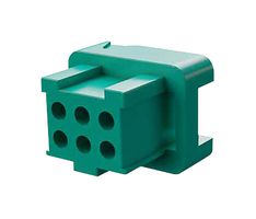 HARWIN G125-2040696L0 Connector Housing, Green, 2row, Gecko SL G125 Series, Receptacle, 6 Positions, 1.25 mm