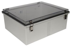 BUD INDUSTRIES PTH-22438-C Plastic Enclosure, Hinged Cover, Multipurpose, Polycarbonate, Glass Fibre Reinforced, 202.9 mm