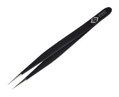 CK TOOLS T2340D Tweezers, Precision, ESD Safe, Straight/Pointed, 4.33" Length, Stainless Steel
