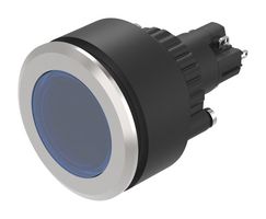 EAO K14-131.221061 Industrial Pushbutton Switch, 14 Series, 30.5 mm, SPST-NO, SPST-NC, Momentary, Round Flush, Blue