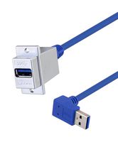 L-COM U3A00034-24I Cable USB, Tipo A Hembra a Tipo A 90° Macho, 609.6 mm, 24 ", USB 3.0, Azul