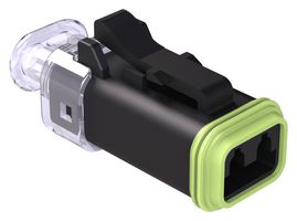 AMPHENOL SINE/TUCHEL AT06-2S-LED24VR1 Automotive Connector Housing, LED, Black, AT Series, Plug, 2 Positions