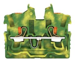 WAGO 2250-0327 DIN Rail Mount Terminal Block, Miniature, 2 Positions, 24 AWG, 16 AWG, 1 mm², Clamp