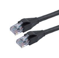 L-COM TRD524O-BLK-200F Ethernet Cable, Cat5e, RJ45 Plug to RJ45 Plug, UTP (Unshielded Twisted Pair), Black, 60.96 m