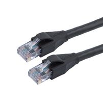 L-COM TRD524O-BLK-250F Ethernet Cable, Cat5e, RJ45 Plug to RJ45 Plug, UTP (Unshielded Twisted Pair), Black, 76.2 m