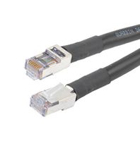 L-COM TRD695OS-BLK-250F Cable Ethernet, Cat6, RJ45 Macho a RJ45 Macho, FUTP (par trenzado no blindado laminado), Negro