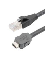 L-COM TRGIX603EC-BLK-50CM Ethernet Cable, Cat6a, IX Type A Plug to RJ45 Plug, FUTP (Foiled Unshielded Twisted Pair), Black