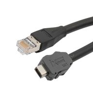 L-COM TRGIX603LZ-BLK-20CM Ethernet Cable, Cat6a, IX Type A Plug to RJ45 Plug