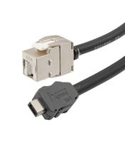 L-COM TRGIX606LZ-BLK-20CM Cable Ethernet, Cat6a, IX Tipo B Macho a RJ45 Hembra