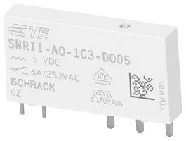 SCHRACK - TE CONNECTIVITY 1558940-2 Power Relay, SPDT, 5 VDC, 6 A, SNRII Series, Through Hole, Non Latching