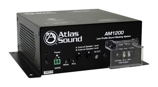 ATLAS SOUND AM1200 Sound Masking System, Low Profile, Black, 200 Hz – 4 kHz Range, 7.25 " x 2.68 " x 6 "