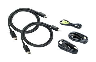 IOGEAR G2L9202UTAA3 Computer Cable, 2 x DisplayPort Plug, 2 x USB A Plug, Analog 3.5mm Audio