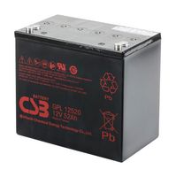 CSB BATTERY OF AMERICA GPL12520 Rechargeable Battery, 12 V, Lead Acid, 52 Ah, Bolt, 1