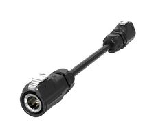 AMPHENOL COMMUNICATIONS SOLUTIONS MRDBM05CBPC00 Circular Cable Assembly, Circular Plug to Circular Plug, 5 Positions, 9.8 ft, 3 m, Black