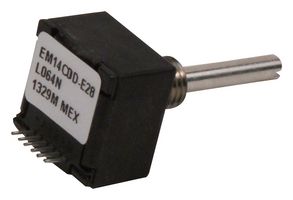 BOURNS EM14C0D-E28-L064N Rotary Encoder, Optical, Incremental, 64 PPR, 0 Detents, Vertical, Without Push Switch