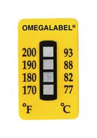 OMEGA TL-4-250-10 Temperature Label, Non-Reversible Strip, 4 Point, 121°C to 138°C, Pack of 30, TL-4 Series
