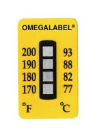 OMEGA TL-4-250-30 Temperature Label, Non-Reversible Strip, 4 Point, 121°C to 138°C, Pack of 30, TL-4 Series