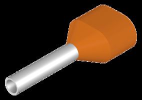 IDEC S3TL-J05-16WA Wire Ferrule, Twin Wire, 20 AWG, 0.5 mm², 10 mm, Orange, S3TL Series