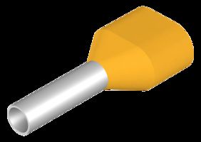 IDEC S3TL-J10-19WY Férula, Doble Cable, 17 AWG, 1 mm², 12 mm, Amarillo, S3TL Series