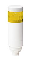 PATLITE LR6-102WCNW-Y+FB295 Signal Tower, 1 Tier, Yellow, Off White Body, 12 Pin M12 Connector, 24 VDC