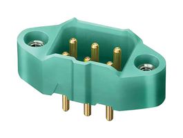 HARWIN M300-MV30645M1 Pin Header, Black / Green, Wire-to-Board, 3 mm, 2 Rows, 6 Contacts, Through Hole, M300 Series