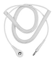 DESCO 09219 Ground Cord, White, 10ft, 4mm Snap