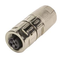 HARTING 21033822400 Sensor Connector, M12 Slim Design HARAX Series, M12, Receptacle, 4 Contacts, IDC / IDT Socket
