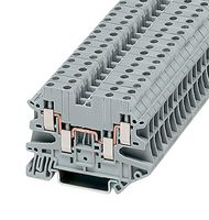 OMEGA XBUT25D22 DIN Rail Mount Terminal Block, 4 Positions, 26 AWG, 12 AWG, 2.5 mm², Screw, 20 A