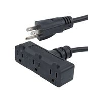 L-COM N515P-N515R3-15-10F Cable de Alimentación, NEMA 5-15P a 3x NEMA 5-15R, 3.05 m, 15 A, 125 V, Negro