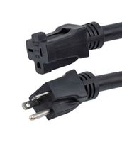 L-COM N520P-N520R-20-6F Mains Power Cord, NEMA 5-20P to NEMA 5-20R, 1.8 m, 20 A, 125 V, Black