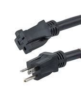 L-COM N620P-N620R-20-10F Mains Power Cord, NEMA 6-20P to NEMA 6-20R, 3.05 m, 20 A, 250 V, Black