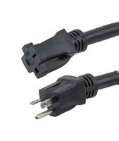 L-COM N620P-N620R-20-3F Mains Power Cord, NEMA 6-20P to NEMA 6-20R, 914.4 mm, 20 A, 250 V, Black