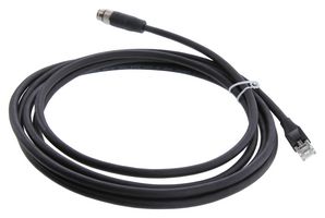 L-COM TRG864-P6B-3M Sensor Cable, M12 Plug, RJ45 Plug, 8 Positions, 3 m, 9.8 ft, TRG864-P6B Series