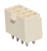 MOLEX 87427-0842 Pin Header, Power, 4.2 mm, 2 Rows, 8 Contacts, Through Hole Straight, Mini-Fit Jr. 87427 Series